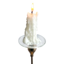 VGEUNA 12 Pieces Bent Glass Candle Bobeches, Candle Rings, Bobeches for Candlestick Holders (Round)