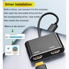 USB to HDMI Adapter for 2 Monitors, USB 3.0 to