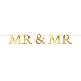 Gold"Mr & Mr" Letter Banner- 1 pc.