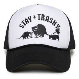 Funky Junque Foam Snapback Trucker Hat - Stay Trashy - Black/White