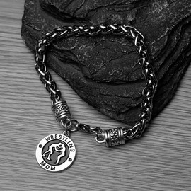 Sportybella Wrestling Mom Charm Bracelet- Women's Wrestling Jewelry - Gifts for Moms