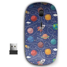 KAWAMOUSE 2.4G Ergonomic Portable USB Wireless Mouse for PC, Laptop, Computer, Notebook with Nano Receiver (Planets Sun Eps)