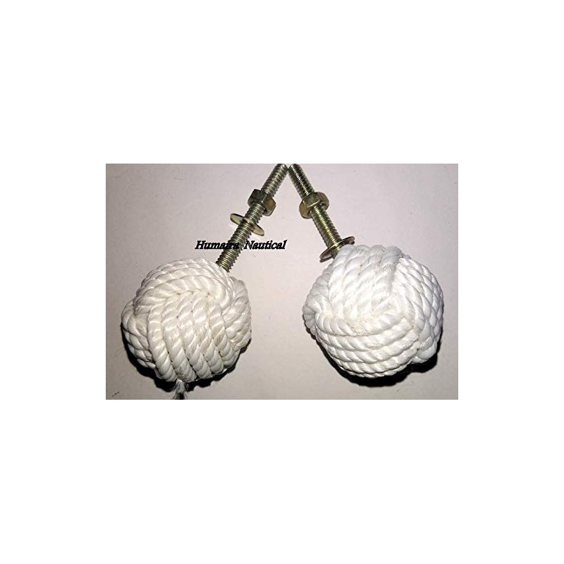 Humaira Nauticals White Jute Rope Door Knobs/Rope Knot Drawer Pulls