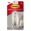 Command Traditional Large Plastic Hooks, Brushed Nickel, 3-Hook