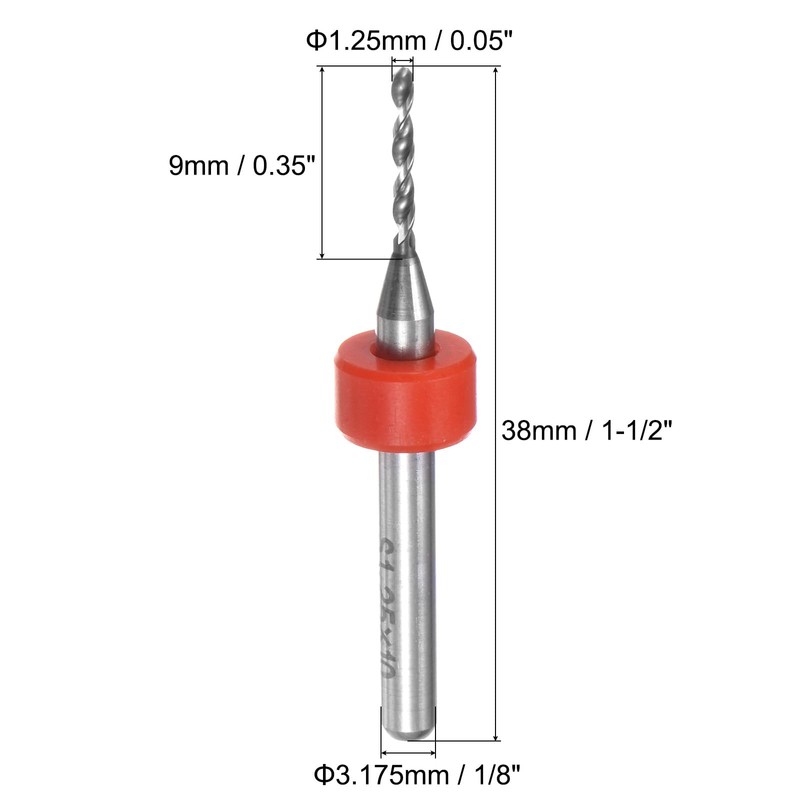 sourcing map PCB Drill Bits 1.25mm Tungsten Carbide Rotary Tool