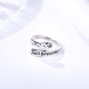Anillo de plata de ley 925 con texto en inglés