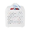 WUSILILU 2pcs White Foldable Laundry Basket with Handle, Plastic Rectangular
