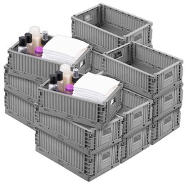 Rosenstein & Söhne Camping Kitchen Boxes: Set of 16 Plastic Storage Boxes, Stackable, 21 x 14 x 8 cm (Plastic Transport Boxes, Cupboard Boxes)