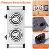 Electric Hot Plate, 2000W Countertop Double Burner with Adjustable Temperature