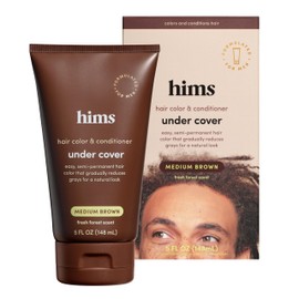 HIMS & HERS Under Cover Hair Color & Conditioner - Medium Brown Color Conditioner for Men - Semi Permanent Hair Color - Color Depositing, Deep Conditioning, Blends Grays - Fresh Forest Scent, 5 fl oz