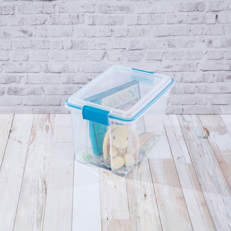 Sterilite 20 Qt Gasket Box, Stackable Storage Bin with Latching
