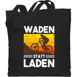 Shirtracer - Cotton Bag - Bicycle Clothing Cycling - Calves Instead of Shop Vintage White, 1 black