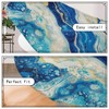 CREATCABIN Marbling Elastic Tablecloth Round Table Cover Waterproof Washable Fitted