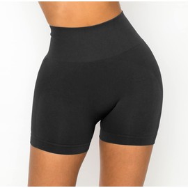 ALWAYS Pantalones cortos de yoga para mujer, de 8 pulgadas, suaves, elásticos, suaves, suaves, para correr, voleibol, chico, Smt10 / Black, S