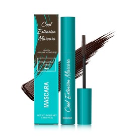 Cool Extension Mascara, Waterproof & Quick-Drying, with Silicone Brush, Long-Lasting No Flaking Natural No Clumping 0.38Oz (Brown, 0.38Oz)