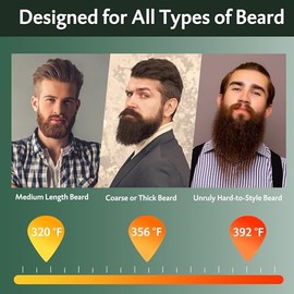 Alisador de barba para hombre, portátil, inalámbrico, con calefacción, cepillo alisador de pelo y barba con tecnología antiquemaduras e iónica, peine 