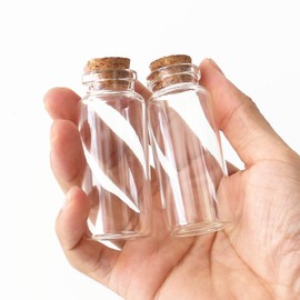 Bottlemaxjar 12 PCS Glass Bottle Stopper Vials Jars with Cork Wishing Bottle Wedding Favor 16x30x70mm, Clear