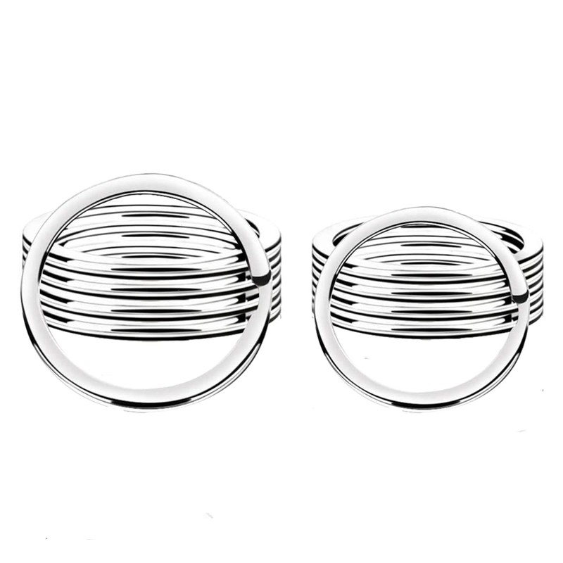 10 Pcs 25mm 30mm Keyring Metal Flat Split Key Ring