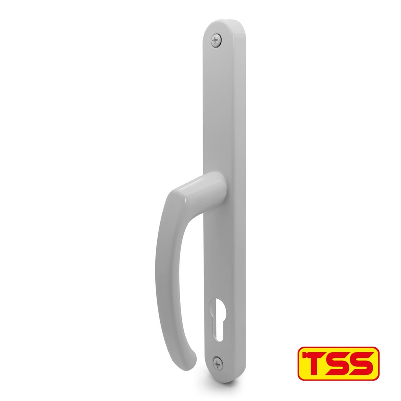 TSS White UPVC Door Handle Pair Set, 92mm PZ (Centres),