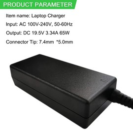 XITAIAN 19.5V 3.34A 65W PA-12 LA65NS2-01 Adapter Netzteil Ladegerät Ersatz für Dell Inspiron 15 1750 1545 3520 3521 1464 928G4 M140 (7.4 * 5.0mm)