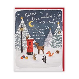 Clintons: Pull Down Animals & Post Box Across The Miles Christmas Card, Multi-Colour, 155 x 201 (1170752)