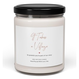 WITH MEMORIES-Heartfelt It Takes a Village Candle - So Grateful You're Part of Our Story - 9oz Soy Wax - Perfect Thank You Gift for Teachers, Friends, Family, New Parents