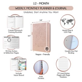 Life & Goal Planner – Undated Daily, Weekly & Monthly Organizer with Habit Tracker, Time Management Tools, and Productivity Journal for Personal Growth and Success