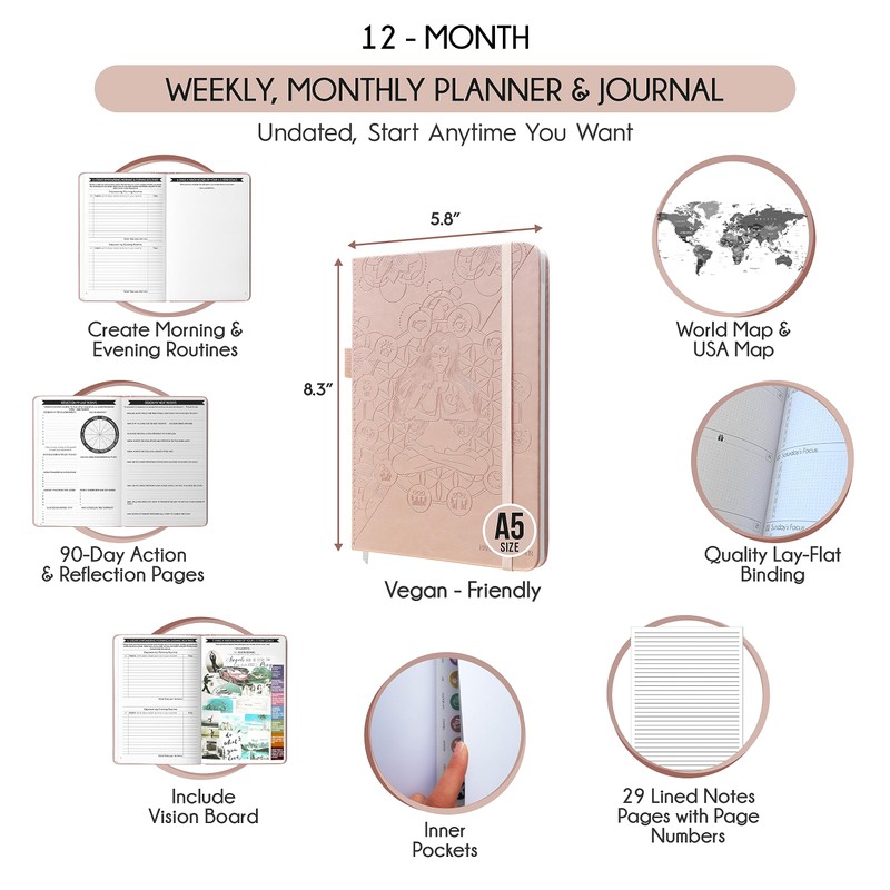 Life & Goal Planner – Undated Daily, Weekly & Monthly