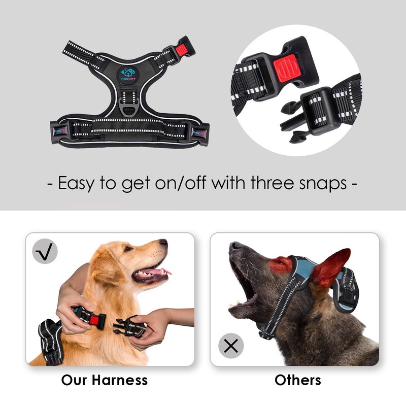 PHOEPET Arneses para perros pequeños, chaleco reflectante ajustable con clip