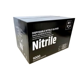 Mira Pak Black Nitrile Disposable Gloves 4 Mil Food-Safe, Latex & Powder Free, Textured Fingertips Gloves (Extra Large (Pack of 100))