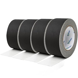 Gaffers Tape Black 4 Pack in Bulk Heavy Duty, 2" x30Yards Each, Professional Grade Gaffer Tape, Non-Reflective No Residue Hand Tear Self-Adhesive by Fetefest, Multiple Purposes (Black, 4 Rolls)