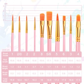 ESRICH Paint Brushes Set,2 Packs 20 Pcs Acrylic Paint Brush Set,Watercolor Oil Acrylic Nylon Hair Brushes,Artist Paintbrushes for Acrylic Oil Watercolor Painting Artist Professional Kits,Pink