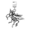 QueenCharms Dangle Unicorn Charm Pegasus Fly Horse Beads For Bracelets