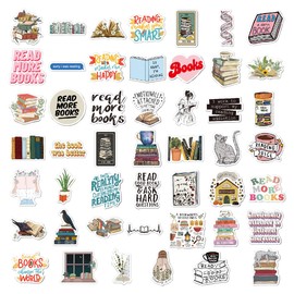 100PCS Bookish Stickers for Kindle,Book Sticker for Adults,Book Lovers Gifts,Scrapbook Stickers for Water Bottles,Vinyl Sticker Packs Waterproof Reapplicable