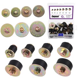 Swpeet 14Pcs 7 Sizes Neoprene Rubber Expansion Plug Set 3/4" 7/8" 1" 1-1/8" 1-1/4" 1-3/8" 1-1/2", Replace Automotive Rubber Expandable Freeze Plugs Assortment Kit for Engine