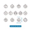 Pandahall 24Pcs Twelve Constellation Zodiac Sign Charms Flat Round Zodiac