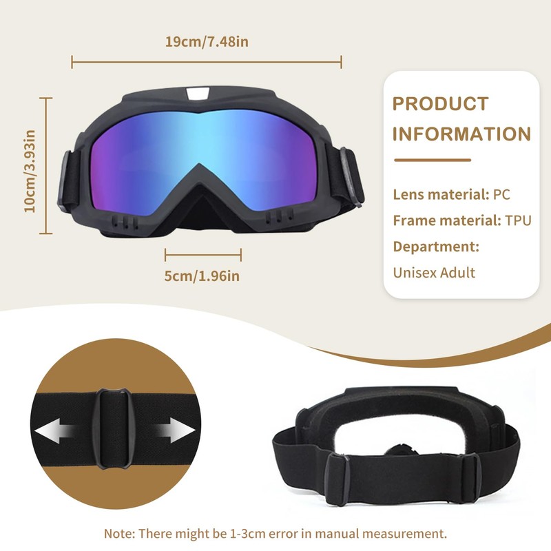 SooGree OTG Ski Goggles - Over Glasses Ski/Snowboard Goggles (Dazzle
