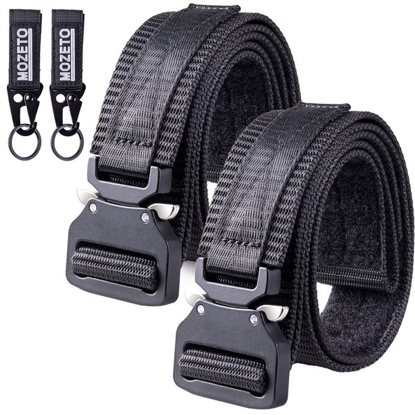MOZETO Velco Tactical Belt Women, 2 Pcs 1.5" Adjustable Hunting Work Heavy Duty Gun Belts for Men Concealed Carry Holsters with Quick-Release Buckle