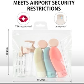 MyGadget Travel Set [14 Pieces] - Travel Bottles | Cream Jars for Filling - Bottles & Cream Jars for Cosmetics - Liquid Travel Container for Aeroplane