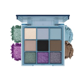 Erindeアイシャドウ、アイシャドウパレット、パール＆マット、14#スネークテイストスカイブルー、スモーキー、ブルー 黒、アイシャドウ グレー、eyeshadow palette、防水防汗、高発色、長時間持続、初心者向け