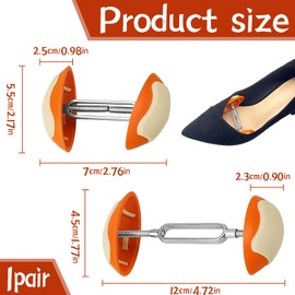 vcsjw 2 pieces shoe stretcher, adjustable shoe stretcher, non-slip shoe stretcher, shoe extender, shoe stretcher, shoe stretcher, does not harm shoes, suitable for all types of shoes, silver, m