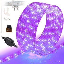 WYZworks 3312LEDs, 300ft LED Outside Rope Lights, Outdoor ETL Certified Waterproof Permanent 360 Degree Light Emitting, Flexible Tube, Connectable, Christmas Palm Tree Exterior Landscape, Purple