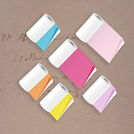 Poooliprint Sticky Colored Paper 6 Rolls 57mm Thermal Paper for Poooli Pocket Printer
