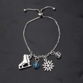 UJIMS On Ice Charm Bracelet Anime Lover Gift Figure Skating Gift for Best Friend Skate Lover Gift Ice Skating Gifts Skater Jewelry (Anime Lover Charm Bracelet)