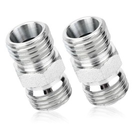 2pcs M14 to M14 Carbon Steel Fittings Adapters, Hydraulic Hose Pipe Thread Connector for Mini Excavator Compatible with AGT, FF Industries, VICSEC