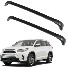 FINDAUTO 2pcs Black Crossbars fit for 2014 2015 2016 2017 2018 2019 for Toyota for Highlander Sport Utility 4-Door OE Style Top Rail Roof Rack Aero Aluminum Cross Bars Luggage Rack Rail