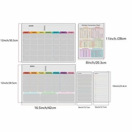 Hivillexun Magnetic Dry Erase Calendar Whiteboard Set (5-Pack) for Refrigerator, Wall, and Fridge Organization with Monthly, Weekly, and Daily Notepads. Comes with 8 Markers and 1 Eraser