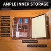 Geslun Genuine Leather Portfolio with Hidden Handle, Front Pocket, Business