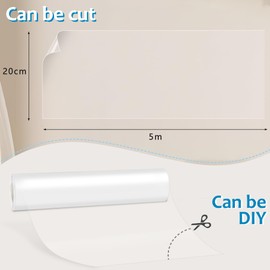 Yokuni Cat Scratch Protection 5 m x 20 cm, Transparent Anti-Scratch Film for Cats, Can DIY, Not Easy to Fall Off, Scratch Protection Cat, Scratch Protection Door, Scratch Protection Sofa Cat Film