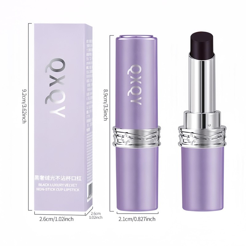 [2025 Fall/Winter Limited] Non-Falling Lipstick, Black Magic, Solid Color, Black